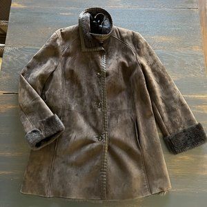 Chocolate Brown Shearling "Stroller" Coat